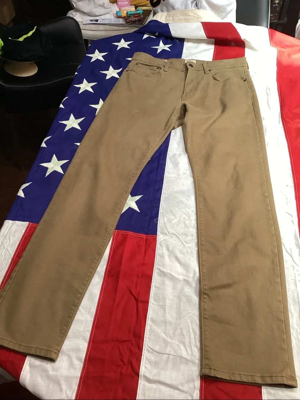 J. Crew Men's Khaki Straight-Leg Pants
